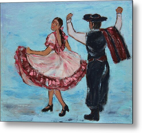 South America Metal Print featuring the painting Argentinian Folk Dance by Xueling Zou