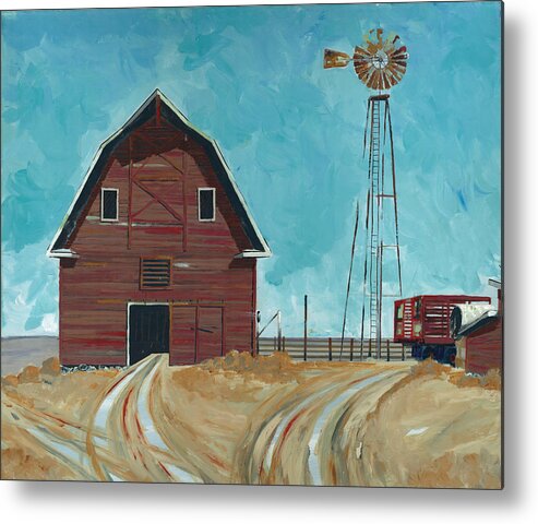 #faatoppicks Metal Print featuring the painting Basic Barn #1 by John Wyckoff