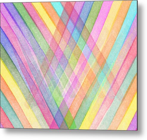 Colorful Stripes Metal Print featuring the digital art Colorful stripes #2 by Aged Pixel