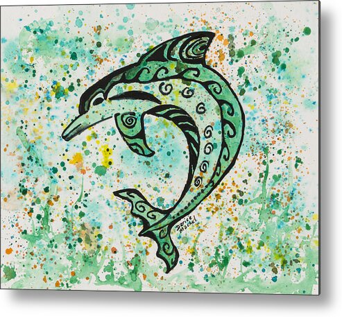 Sea Life Metal Print featuring the painting Dolphin 2 by Darice Machel McGuire