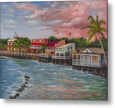 Landscape Metal Print featuring the painting Front Street Lahaina At Sunset by Darice Machel McGuire