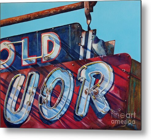 Bird Metal Print featuring the painting It's Five O'Clock Somewhere #1 by Greg and Linda Halom