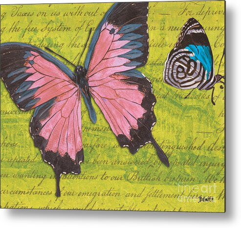 Butterfly Metal Print featuring the mixed media Le Papillon 2 #1 by Debbie DeWitt