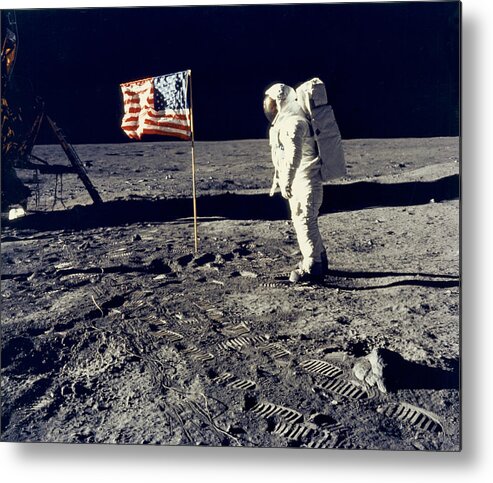 1960s Metal Print featuring the photograph Man On The Moon by Underwood Archive Neil Armstrong