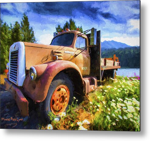 Flowers Metal Print featuring the painting Moose Pass Limo by David Wagner