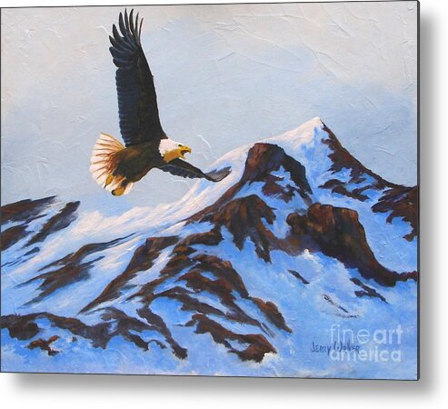 American Eagle Metal Print featuring the painting New Heights #1 by Jerry Walker
