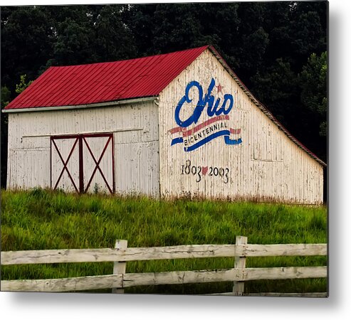 State Of Ohio Metal Print featuring the photograph Ohio Bicentennial Barn by Flees Photos