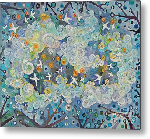 Peace Metal Print featuring the painting Peace Messenger by Manami Lingerfelt