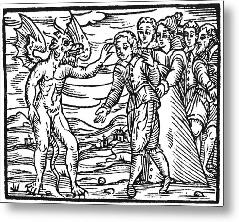 1626 Metal Print featuring the painting Satan & Sorcerer, 1626 #1 by Granger