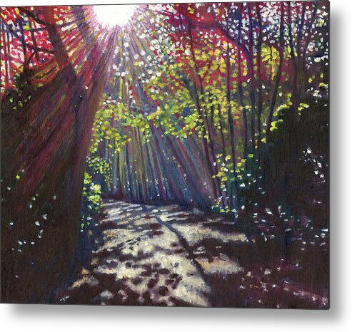 Woods Metal Print featuring the painting Scattered light by Helen White