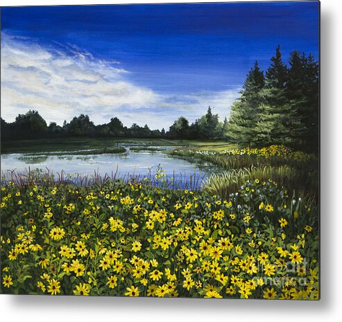 Wilderness Metal Print featuring the painting Summer Susans by Mary Palmer