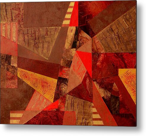 Red Metal Print featuring the painting Teamwork by Linda Bailey
