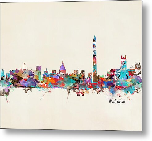 Washington Dc Skyline Metal Print featuring the painting Washington Dc #1 by Bri Buckley