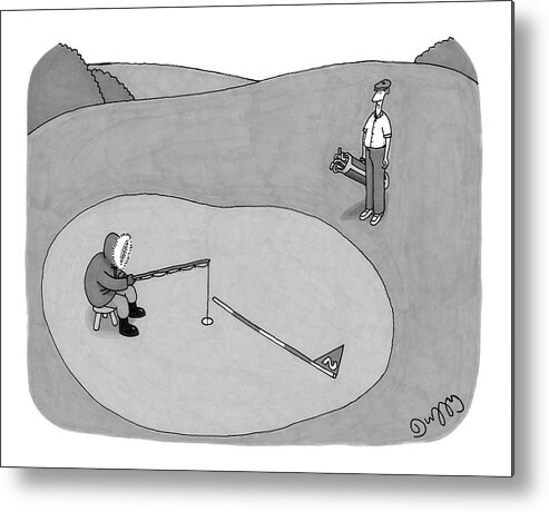 Sports Ice Regional Alaska Incompetents
(inuit Fishing On A Golf Green.) 122612 Jdu J.c. Duffy Metal Print featuring the drawing New Yorker July 3rd, 2006 by J.C. Duffy