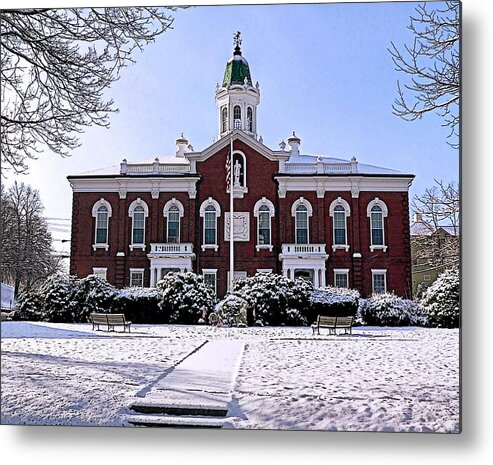 Janice Drew Metal Print featuring the photograph 1820 Plymouth County Courthouse by Janice Drew