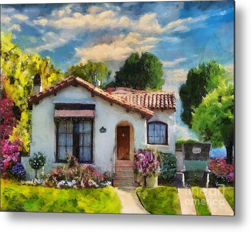 1932 Metal Print featuring the painting Alameda 1932 Spanish Beauty by Linda Weinstock
