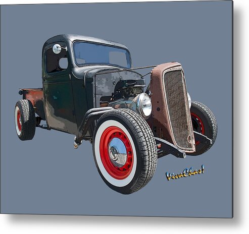 1936 Metal Print featuring the photograph 1936 Rat Rod Chevy Pickup by Chas Sinklier