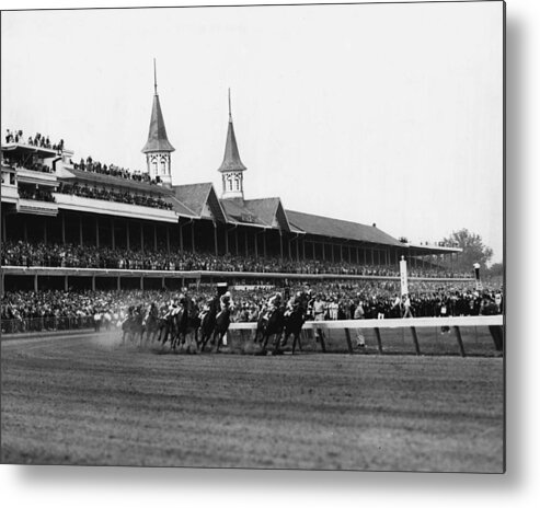 Classic Metal Print featuring the photograph 1960 Kentucky Derby Horse Racing Vintage by Retro Images Archive