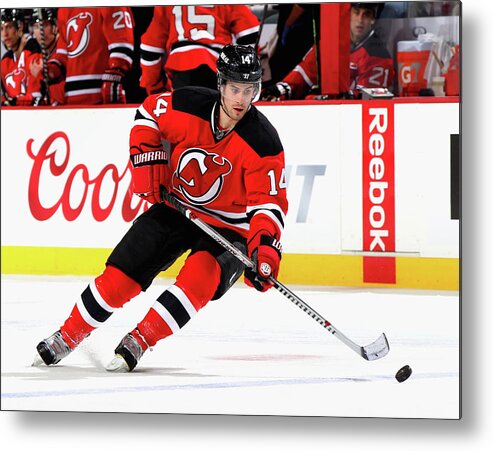 Adam Henrique Metal Print featuring the photograph Buffalo Sabres V New Jersey Devils #2 by Andy Marlin