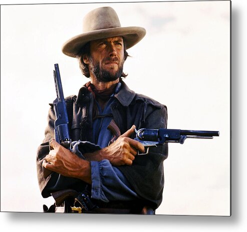 The Outlaw Josey Wales Metal Print featuring the photograph Clint Eastwood in The Outlaw Josey Wales #2 by Silver Screen