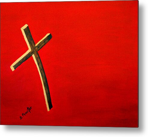 Cross Metal Print featuring the painting Crossing Over by Donna Proctor