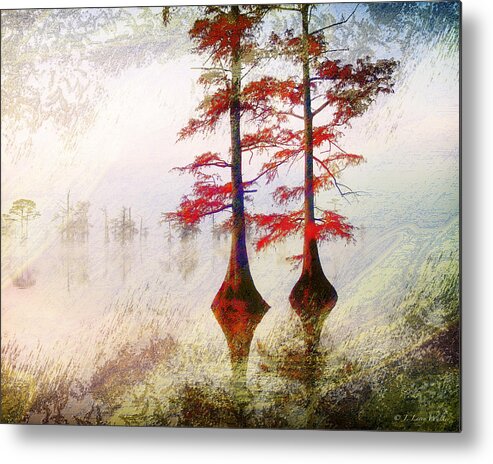 Photo Art Metal Print featuring the digital art Cypress Abstract #2 by J Larry Walker