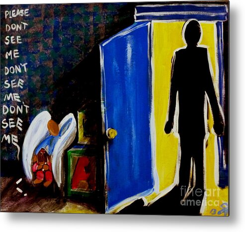 Don't Metal Print featuring the painting Don't See Me by Jackie Carpenter