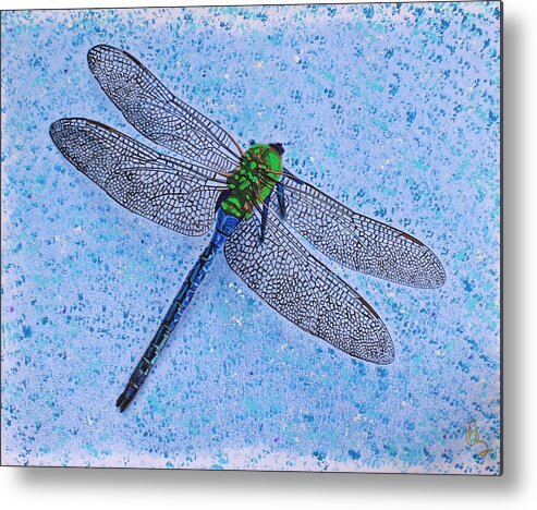 Dragonfly Metal Print featuring the painting Dragonfly by Deborah Boyd