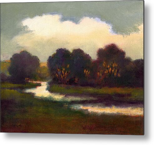 River Metal Print featuring the painting Evening Glow by J Reifsnyder