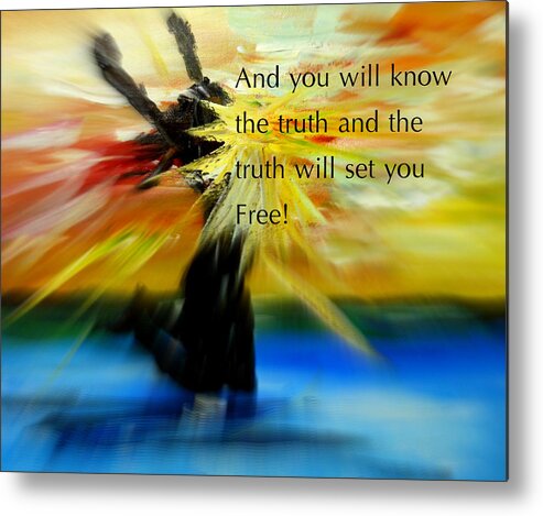 And You Will Know The Truth Metal Print featuring the painting Freedom and Truth #2 by Amanda Dinan