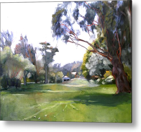 Meadow Metal Print featuring the painting Great Meadow Golden Gate Park #2 by Suzanne Giuriati Cerny