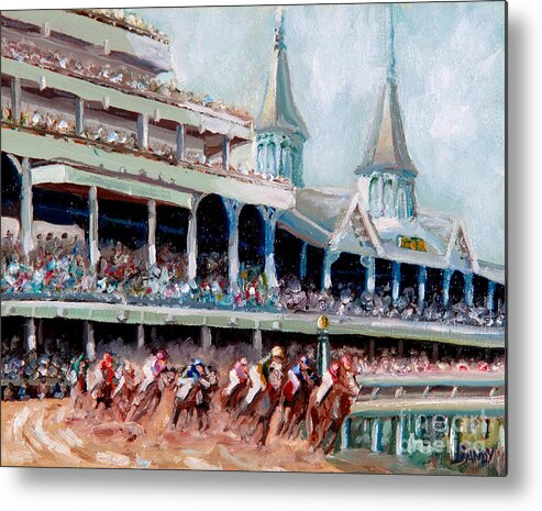 Kentucky Derby Metal Print featuring the painting Kentucky Derby by Todd Bandy
