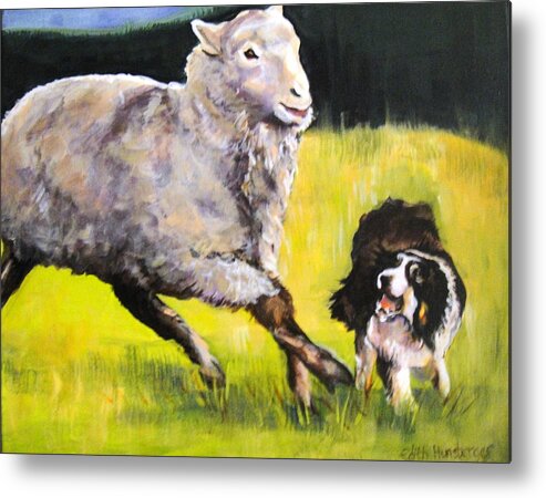 Dog Metal Print featuring the painting Working Dog #2 by Edith Hunsberger