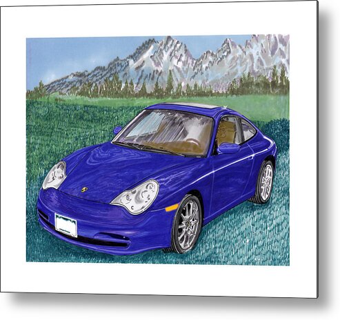 Porsche 996 Metal Print featuring the painting 2002 Porsche 996 by Jack Pumphrey