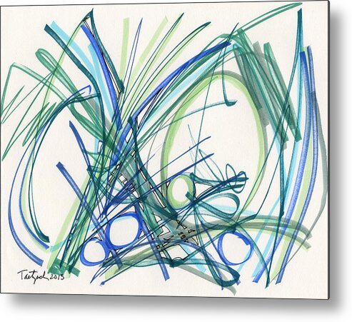 Abstract Metal Print featuring the drawing 2013 Abstract Drawing #8 by Lynne Taetzsch