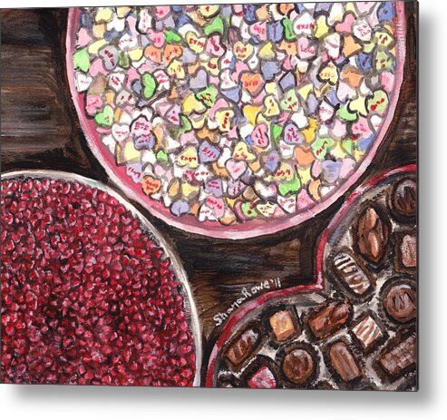 Candy Metal Print featuring the painting Valentines Day Candy by Shana Rowe Jackson