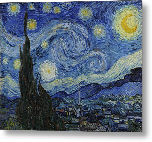 1889 Metal Print featuring the painting The Starry Night by Vincent van Gogh