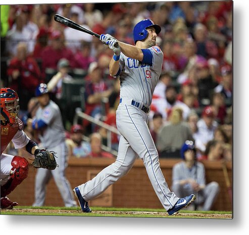 Following Metal Print featuring the photograph Chicago Cubs V St. Louis Cardinals by David Welker