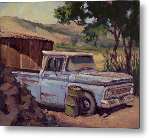 Truck Metal Print featuring the painting Waiting for Work by Jane Thorpe