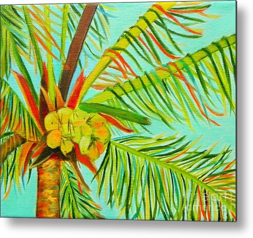 Art Metal Print featuring the painting A Bunch of Coconuts by Shelia Kempf