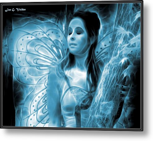 Fairy Metal Print featuring the painting A Fairy Moment by Jon Volden