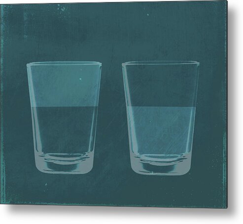 Part Of A Series Metal Print featuring the digital art A Half Full Glass Of Water Next To A by Malte Mueller