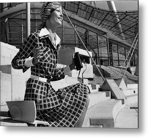 Fashion Metal Print featuring the photograph A Model In Munich by Henry Clarke