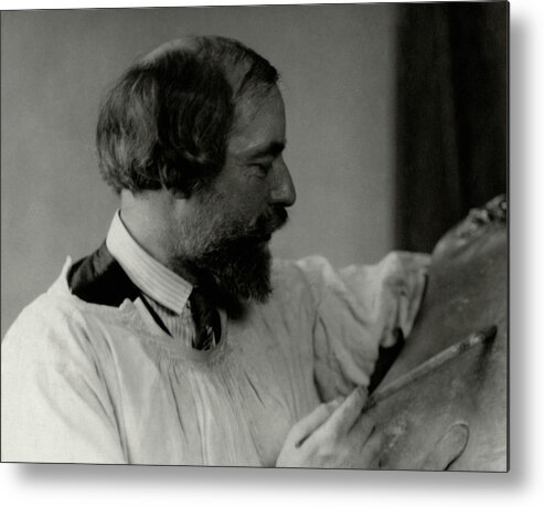 Artist Metal Print featuring the photograph A Portrait Of Augustus John Painting by Arnold Genthe