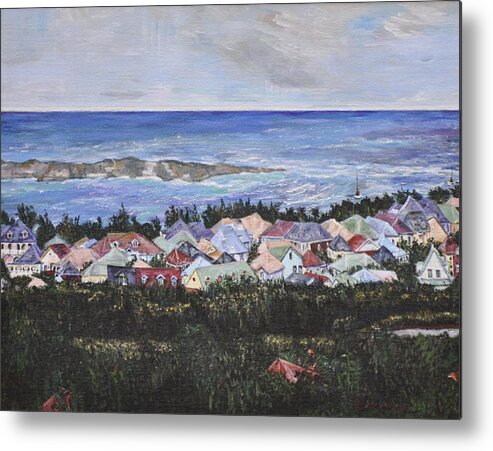 Seacape Metal Print featuring the painting A View of Orient Bay by Dottie Branch
