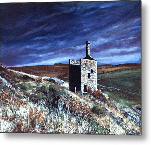 Silver Metal Print featuring the painting Abandoned Silver Mine on Dartmoor Devon by Mackenzie Moulton