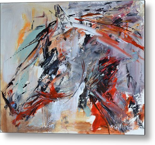 Horse Metal Print featuring the painting Abstract Horse 1 by Cher Devereaux