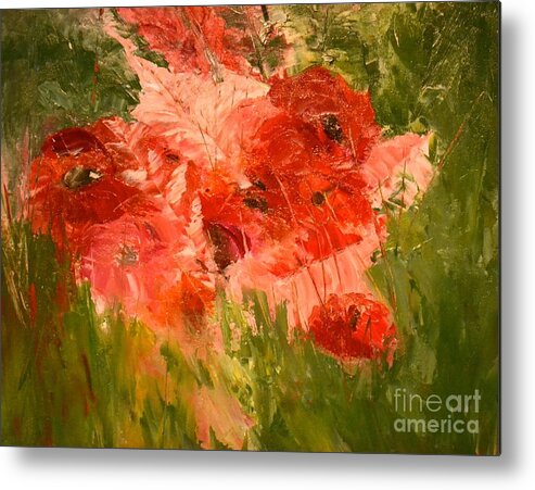 Poppies Metal Print featuring the painting Abstract Poppies by Denise Tomasura
