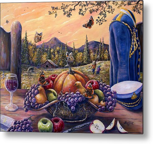 Farm Metal Print featuring the painting Admirals Harvest by Gail Butler