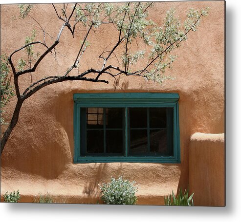 Adobe Metal Print featuring the photograph Adobe Window in Green by Hermes Fine Art